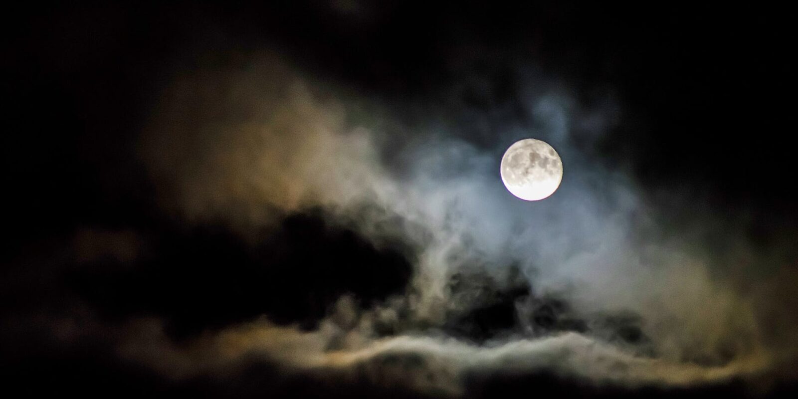 clouds under full moon